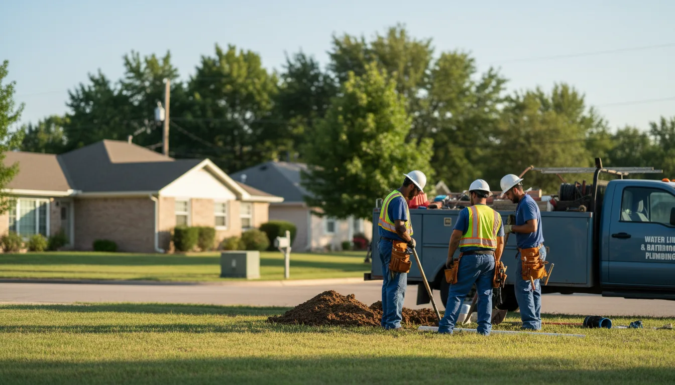 Residential water line and bathroom plumbing service in Heath, OH